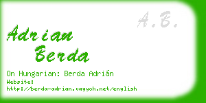 adrian berda business card